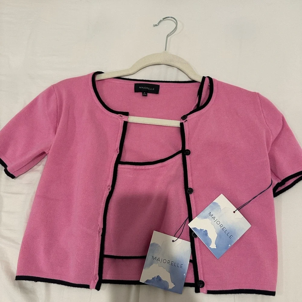 MAJORELLE Any cardigan set in pink - Picture 3 of 5